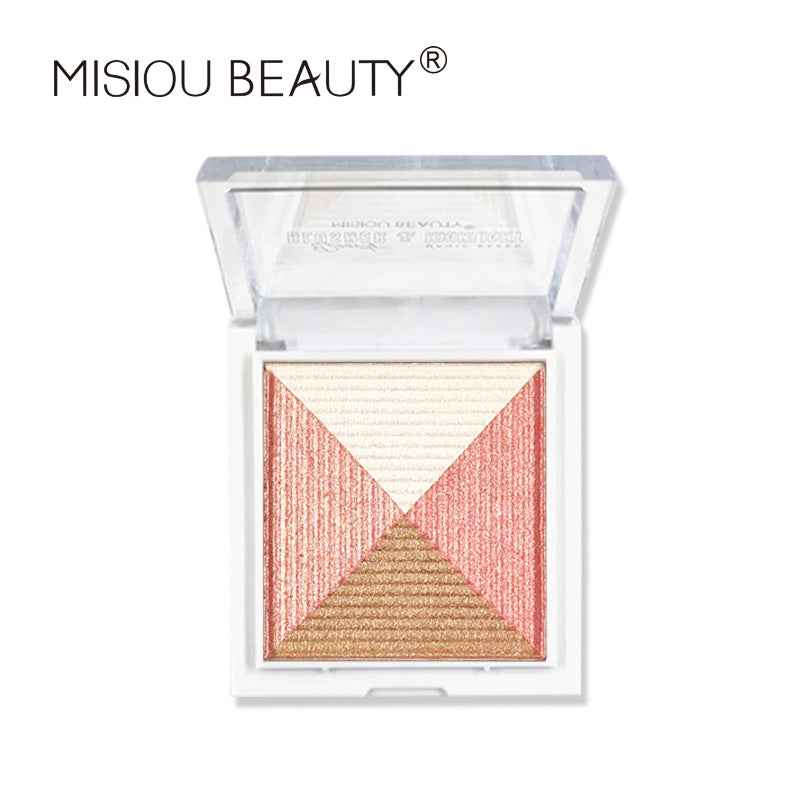 MISIOU BEAUTY cross-border high-gloss blush eyeshadow palette glitter nude makeup brightens and contours three-dimensional high-gloss 