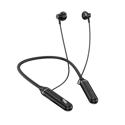 Neck-mounted wireless bluetooth headset with digital display function large-capacity semi-in-ear sports stereo neck-mounted headset 