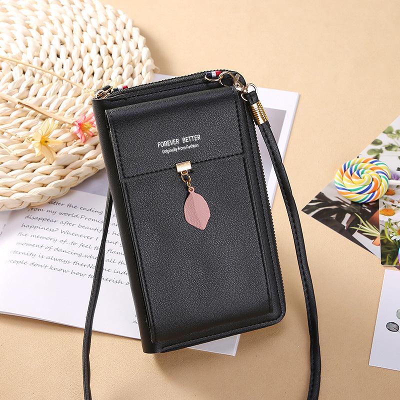 2022 New Mobile Phone Bag Korean Style Fashion Large Capacity Double Wall Wallet Multi-Function Ladies Messenger Bag 