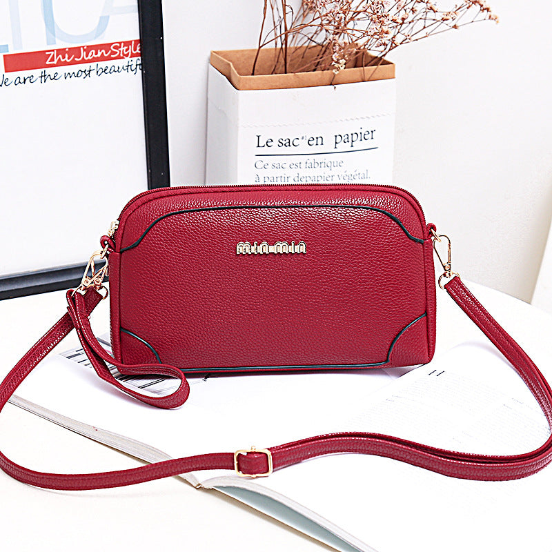 Guangzhou 2023 new women's diagonal bag casual middle-aged mother bag solid color large capacity shoulder bag shopping small bag 