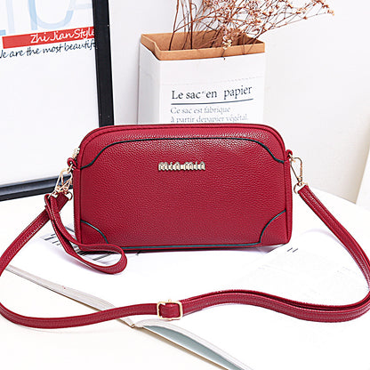 Guangzhou 2023 new women's diagonal bag casual middle-aged mother bag solid color large capacity shoulder bag shopping small bag 