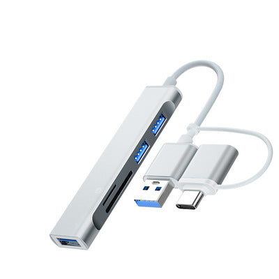 Type-C တစ်ခုမှလေးခု USB3.0 တိုးချဲ့အထိုင် အဒက်တာကြိုး MAC စာအုပ် မိုဘိုင်းလ်ဖုန်း လေးလုံးထိုး ပြောင်းပေးတဲ့ OTG