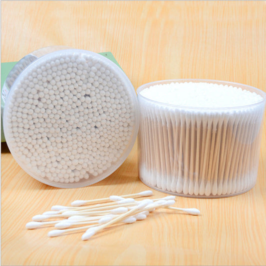 500 boxed double-headed cotton swabs for household women's makeup cotton swabs for ear removal wooden swabs household cleaning cotton swabs 