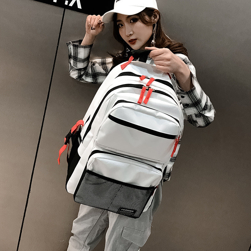 2023 New Extra Large Capacity School Bag Female High School College Student Fashionable Shoulder Korean Style Travel Backpack for Men 