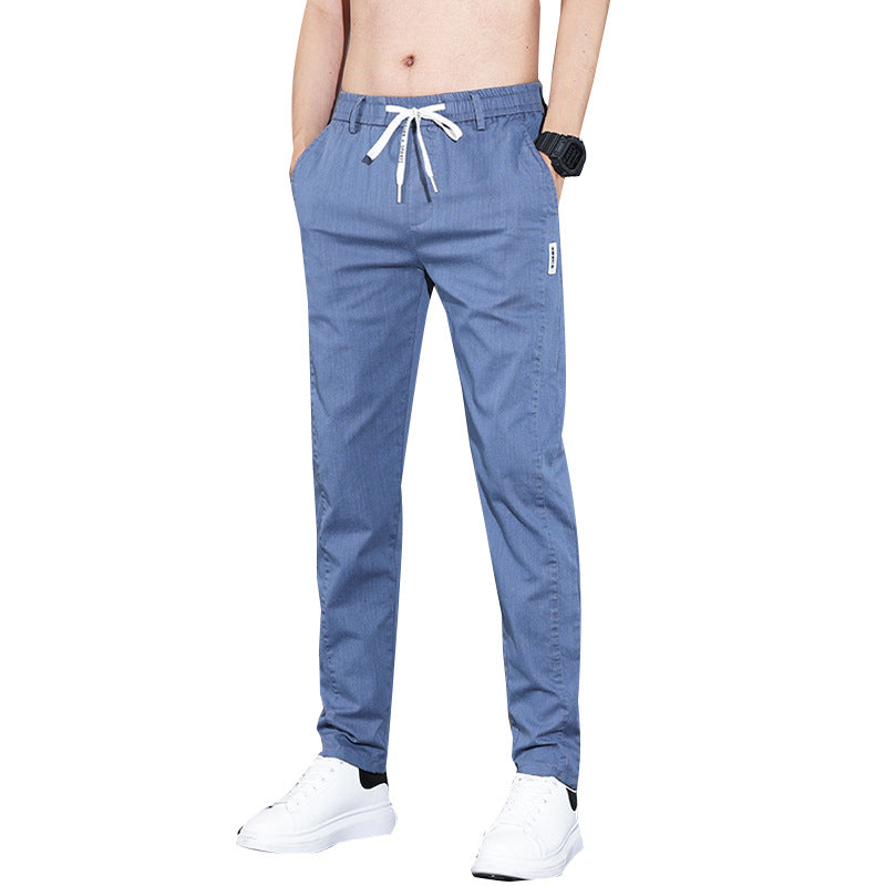 2023 Spring New Casual Pants Men's Straight Slim Elastic Waist Sports Pants Autumn Trend Men's Pants 