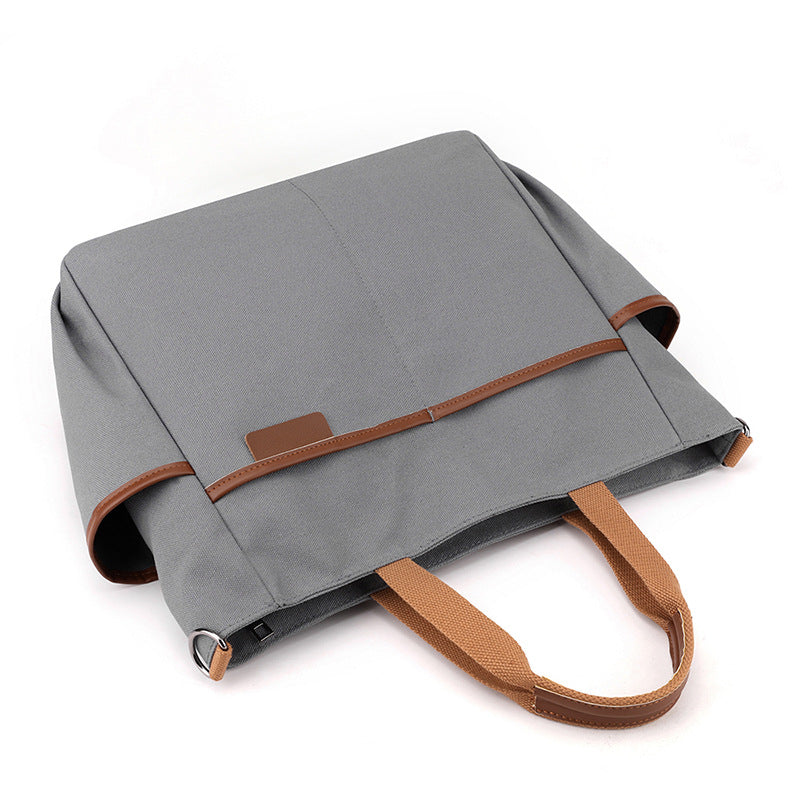 2023 New Shoulder Bag Women's Bag Trendy Versatile Simple Fashion Korean Version Large Capacity Portable Solid Color Canvas Bag