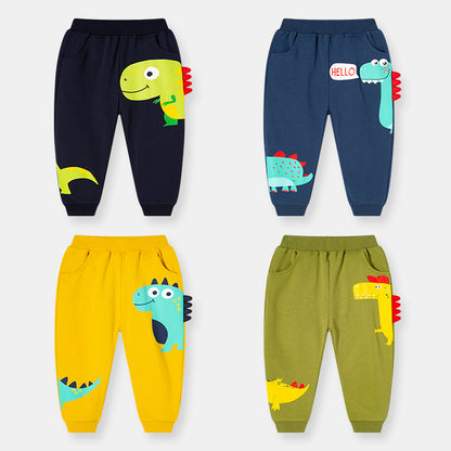 2024 new Korean version children's autumn casual trousers cartoon sports trousers boys knitted sweatpants one piece delivery 