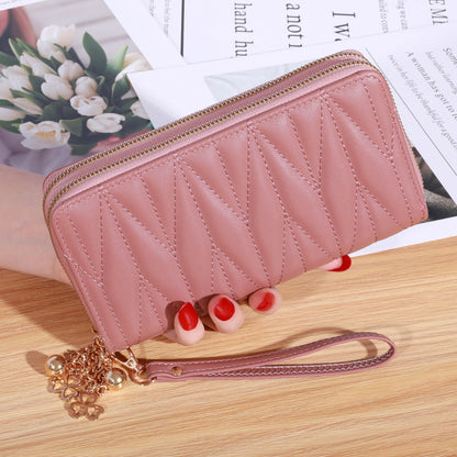 2022 New Women's Wallet Korean Style Fashion Wrist Mobile Phone Bag Multiple Card Slots Coin Purse Card Bag Mobile Phone Bag Women's 