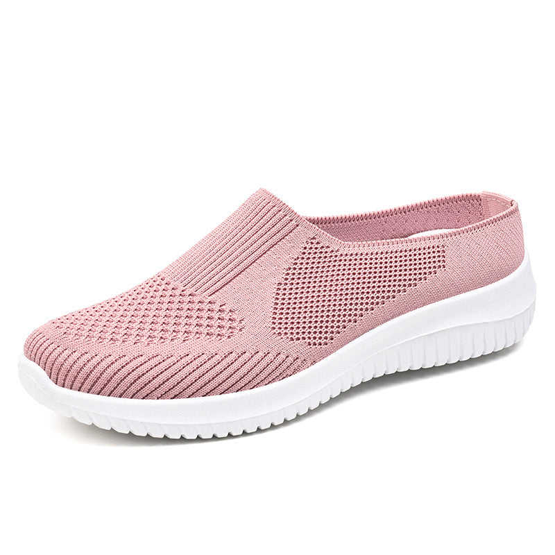 Shoes women's 2023 new cross-border large size cloth shoes foreign trade women's shoes breathable flying woven shoes soft bottom casual mother shoes 