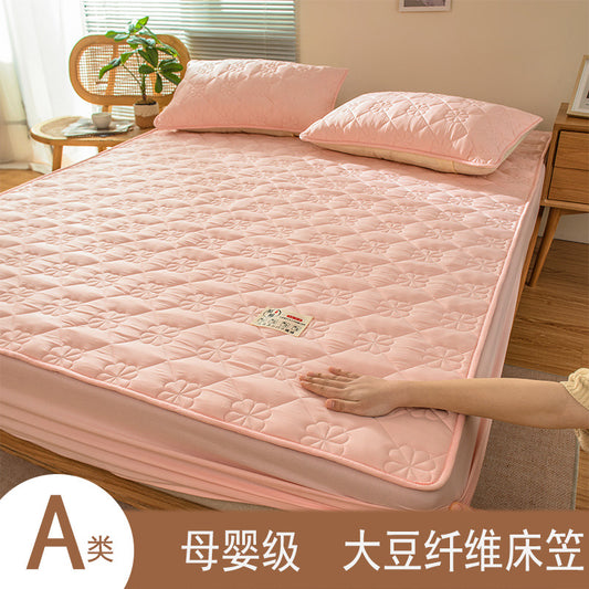 Class A latex soybean fiber quilted fitted sheet one piece Simmons mattress protector anti-mite anti-slip fixed bed cover 