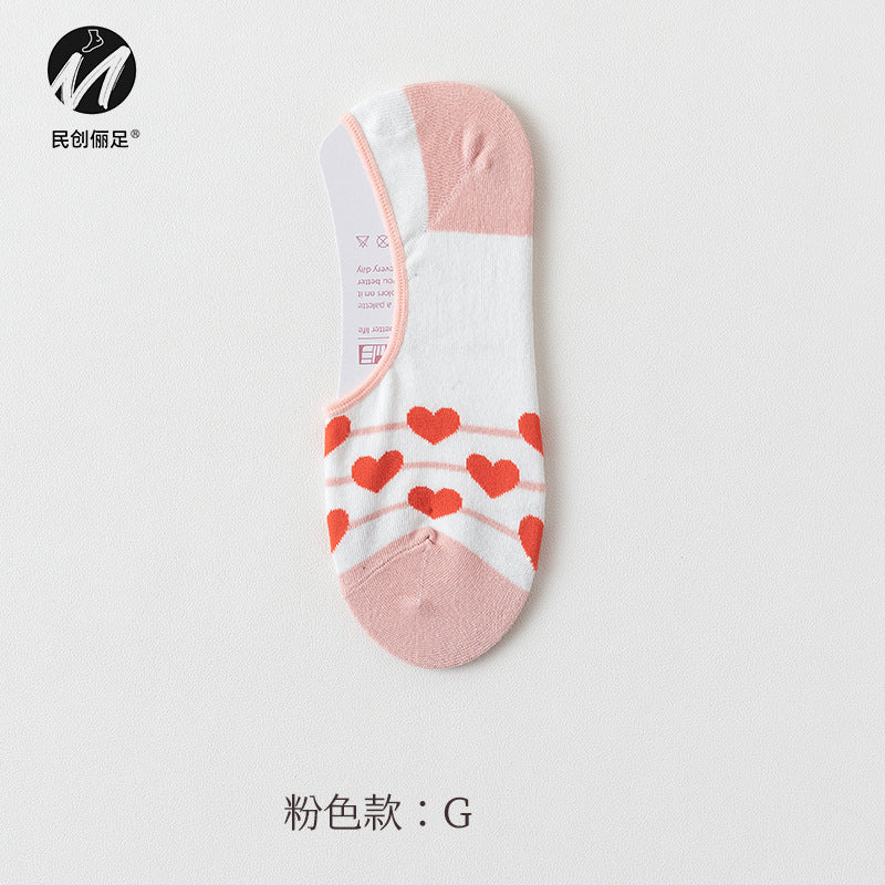 Invisible socks women's non-slip and shallow mouth spring and summer thin cotton Japanese summer women's socks boat socks women 