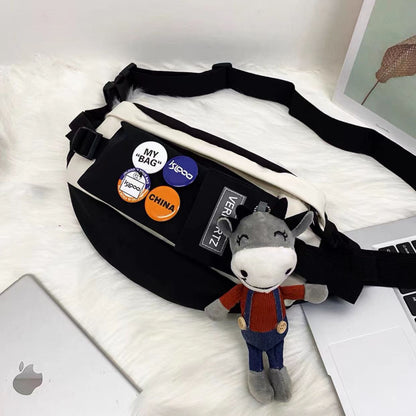 Ins trendy brand chest bag men's casual Japanese one-shoulder small backpack female student trend Messenger bag 2022 new waist bag 