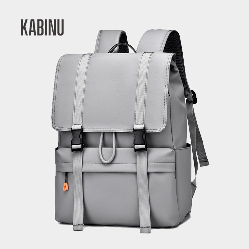 Kabinu casual backpack, business computer bag, water-repellent film, solid color, middle school student school bag, backpack 