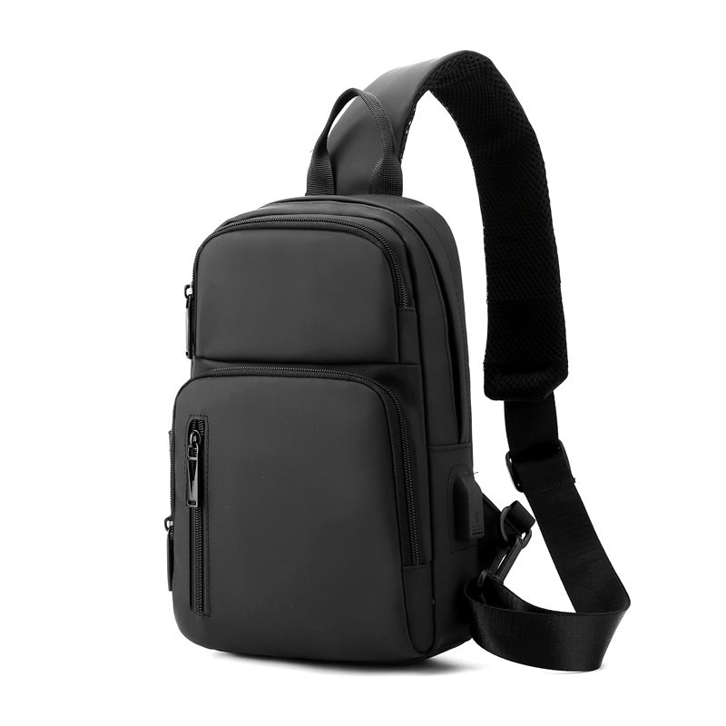 Kabinu new chest bag bag film business casual shoulder bag lightweight mobile phone bag usb student crossbody bag 