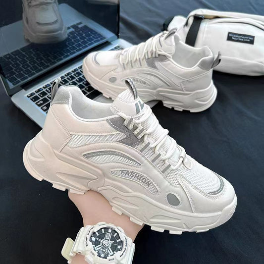 2023 spring new ins casual sports dad tide shoes trendy running heightening men's shoes all-match small white board shoes