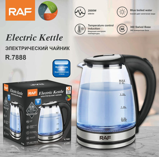 RAF high borosilicate glass electric kettle home automatic power off stainless steel anti-scald kettle 