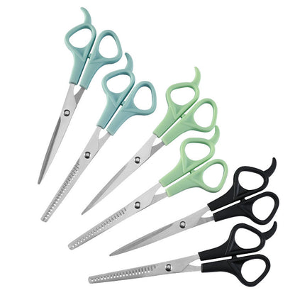 Beauty and hairdressing tools barber scissors stainless steel thinning scissors flat scissors pet scissors set 