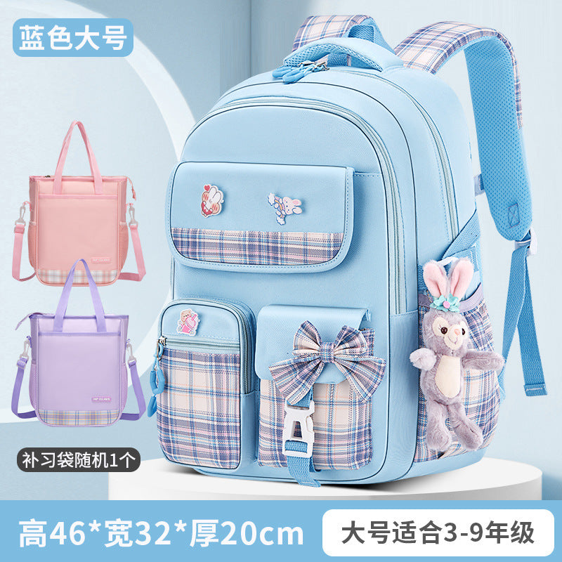 Children's elementary school schoolbag female models cartoon cute large capacity lightening girls primary school schoolbag backpack wholesale 