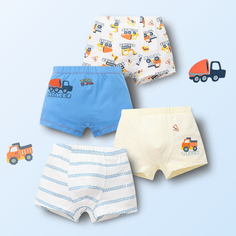 Children's underwear girls boys underwear pure cotton baby A-type shorts four-corner big children cartoon