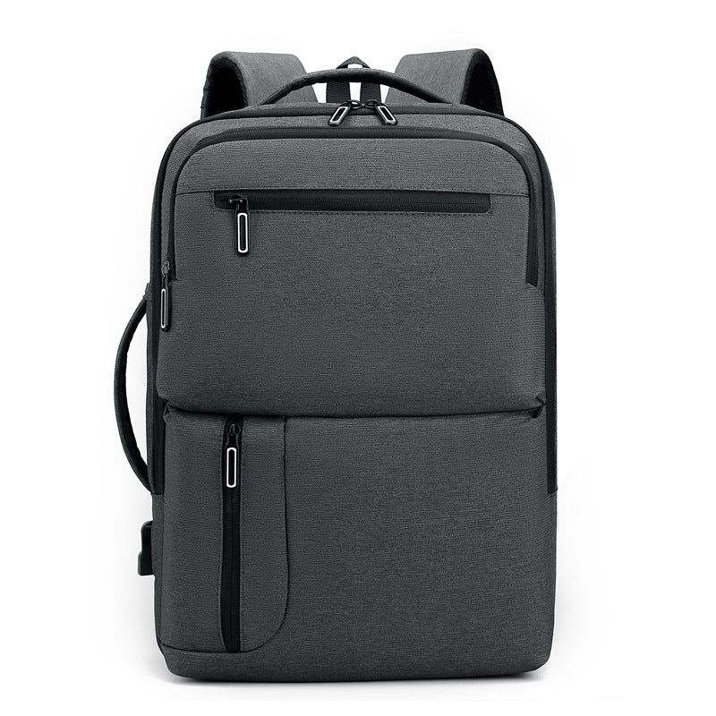 Kabinu business backpack backpack computer bag Oxford cloth solid color commuter outdoor travel bag USB charging