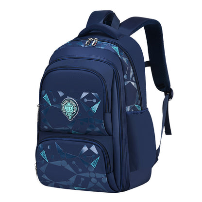 2023 Explosive Style Spine Protector Breathable Printing Waterproof Large Capacity Korean Leisure School Bags for Boys and Children Primary School Students Wholesale 