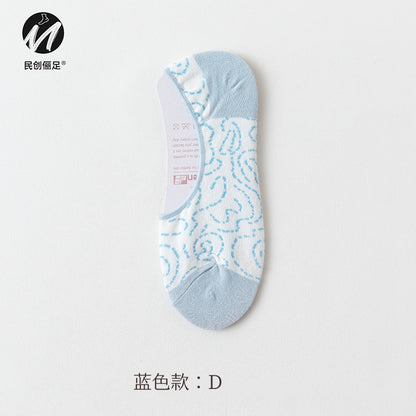 Invisible socks women's non-slip and shallow mouth spring and summer thin cotton Japanese summer women's socks boat socks women 