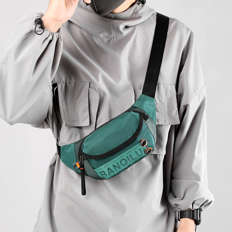 Summer Fashion Mobile Phone Bag Men's Waist Bag Outdoor Sports Messenger Chest Bag Multifunctional Riding Shoulder Bag 