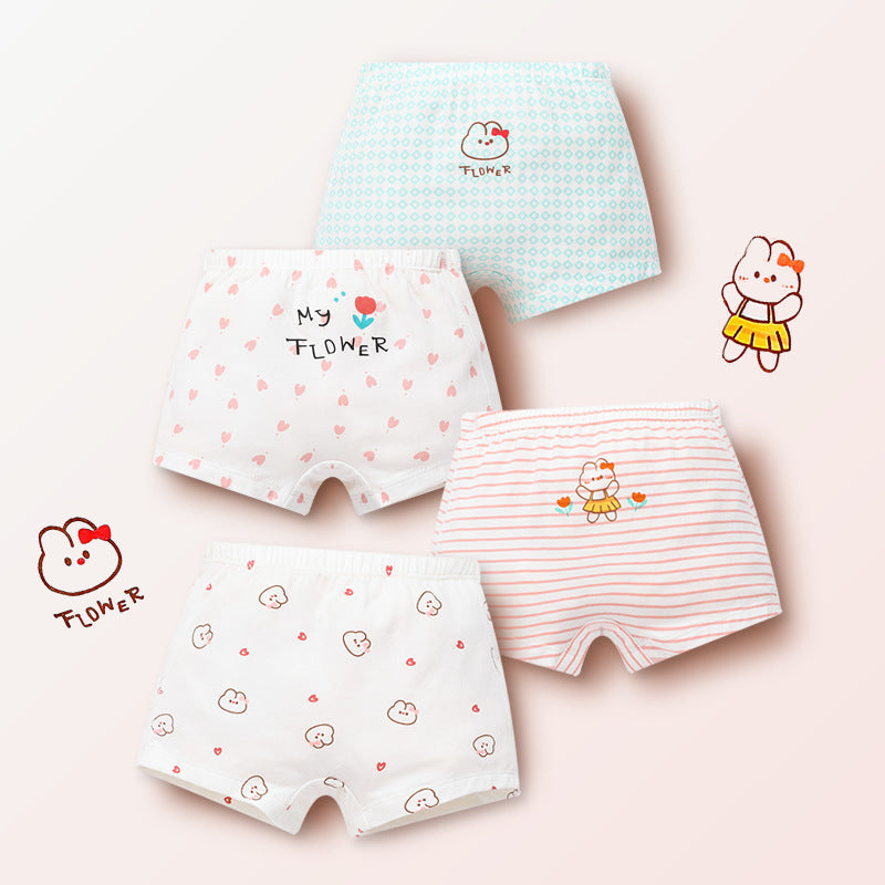 Children's underwear girls boys underwear pure cotton baby A-type shorts four-corner big children cartoon