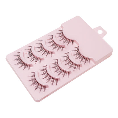 dingsen5 pairs of little devil natural fishing line false eyelashes with transparent stem one piece eyelashes LK01