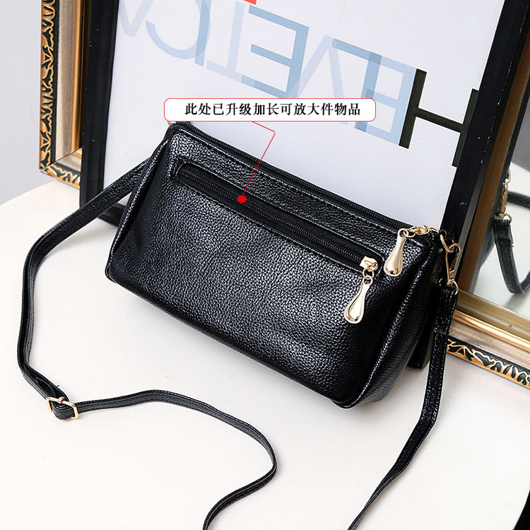 The new mother's trendy handbags pure color pu ladies diagonal shoulder bag bowknot soft leather small bag stall wholesale