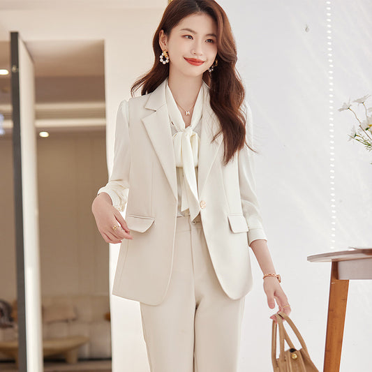 Suit vest female spring and autumn 2023 new fashion casual dress high-level professional suit temperament overalls 