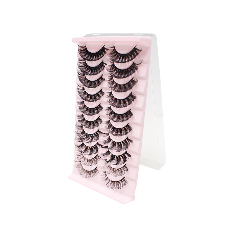 dingsen cross-border supply 10 pairs of mixed false eyelashes DD curling European and American thick eyelashes mixed eyelashes 