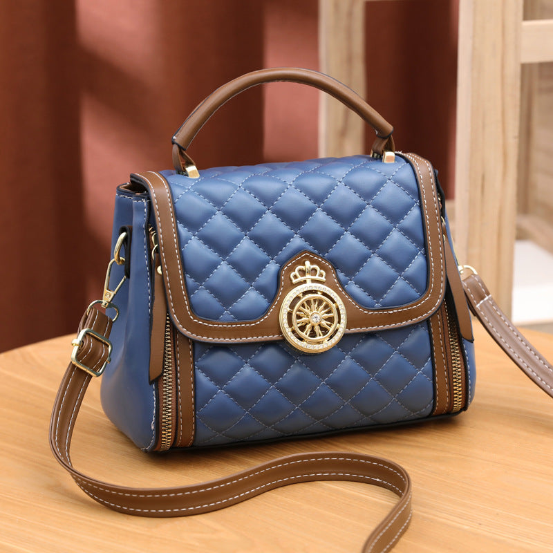 2022 Autumn and Winter New Women's Bag Shilairun Diamond Embroidery Thread Internet Celebrity Contrast Color Sweet Texture Western Style Crossbody Bag 