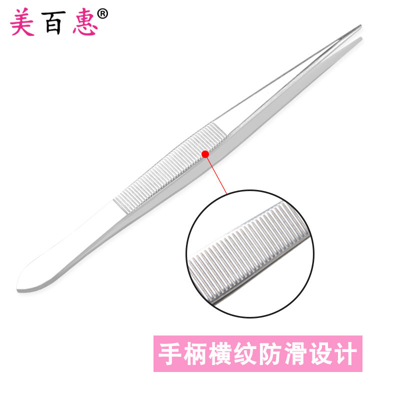 Stainless steel hair grafting clip grafting eyelash tweezers elbow straight head tweezers clamping tweezers factory direct supply in stock 