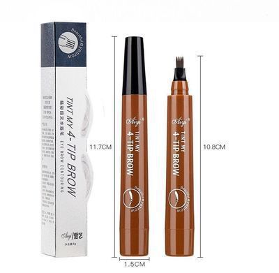 Cross-border makeup suake four-pronged eyebrow pencil four-pronged water eyebrow pencil four-head eyebrow pencil holding color thick rod liquid foreign trade model 