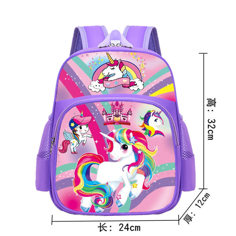 Kindergarten primary school students cartoon cute schoolbag 1-3 grade boys and girls backpack light weight reduction back protector 