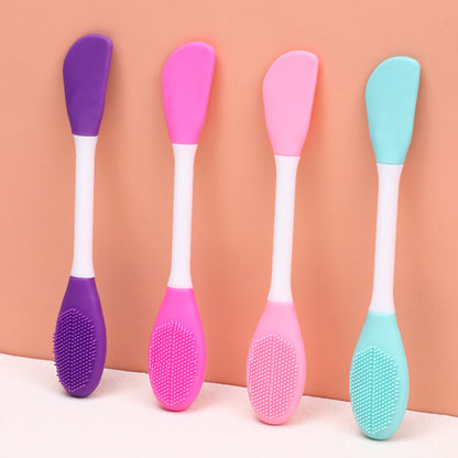 Double-headed silicone mask brush to clean pores, cleansing brush, mud film smearing mask brush, beauty tool manufacturer wholesale 