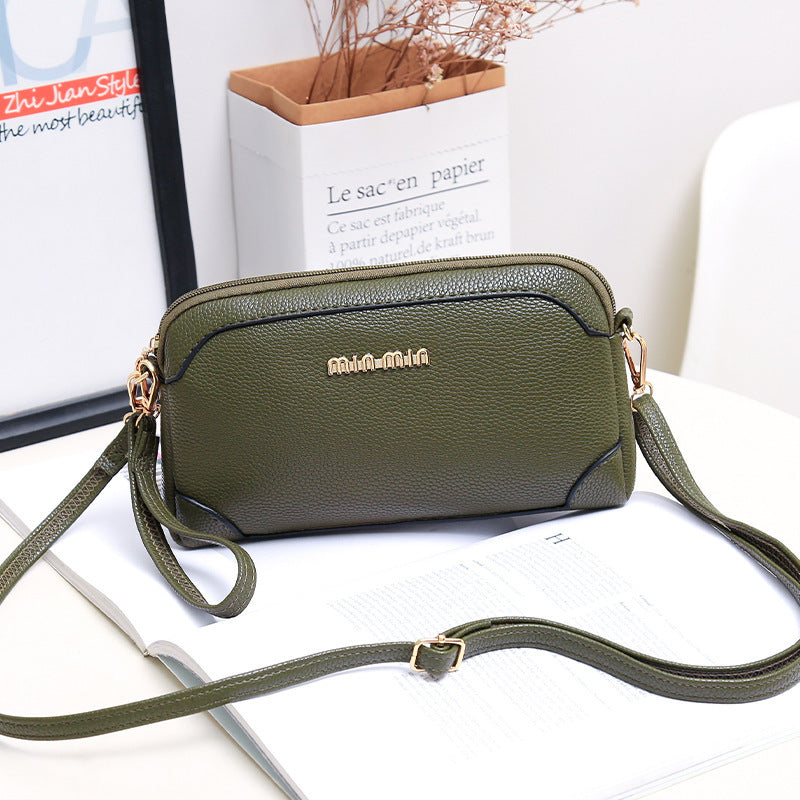 Guangzhou 2023 new women's diagonal bag casual middle-aged mother bag solid color large capacity shoulder bag shopping small bag 