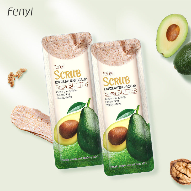 Cross-border FENYI Fenyi Shea Butter Scrub 3g body cleansing pores rejuvenating moisturizing avocado keratin 