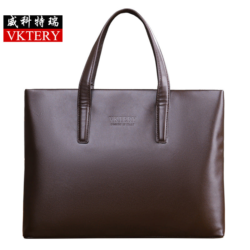 European and American VKTERY men's bag casual handbag simple retro briefcase men's bag Europe and America 