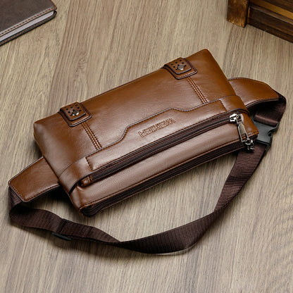 weixier Men's Waist Bag Wholesale PU Waterproof Men's Construction Site Waist Bag Multifunctional Men's Mobile Phone Waist Bag