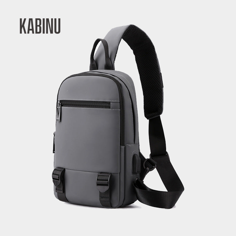 Kabinu new chest bag bag film business casual shoulder bag lightweight mobile phone bag usb student crossbody bag 