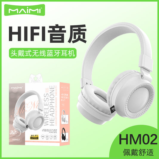 Maimi HM02 head-mounted HIFI stereo super long standby wireless bluetooth mobile phone game electric competition eating chicken headset