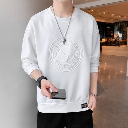 2022 spring and autumn new men's fake two-piece long-sleeved T-shirt fashion trend men's loose couple sweater bottoming shirt 