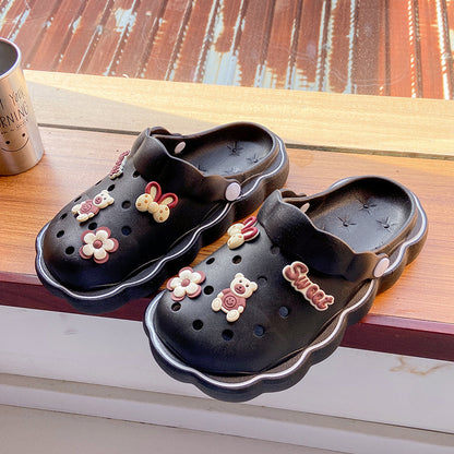 2023 new summer cartoon hole shoes women non-slip garden shoes beach shoes 3cm thick bottom slippers manufacturers wholesale 