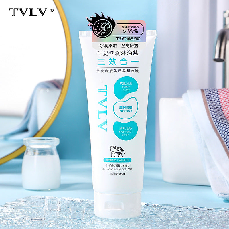 TVLV Milk Silk Bath Salt Exfoliating Moisturizing Deep Cleansing Moisturizing Hydrating Brightening Skin Bath Salt 