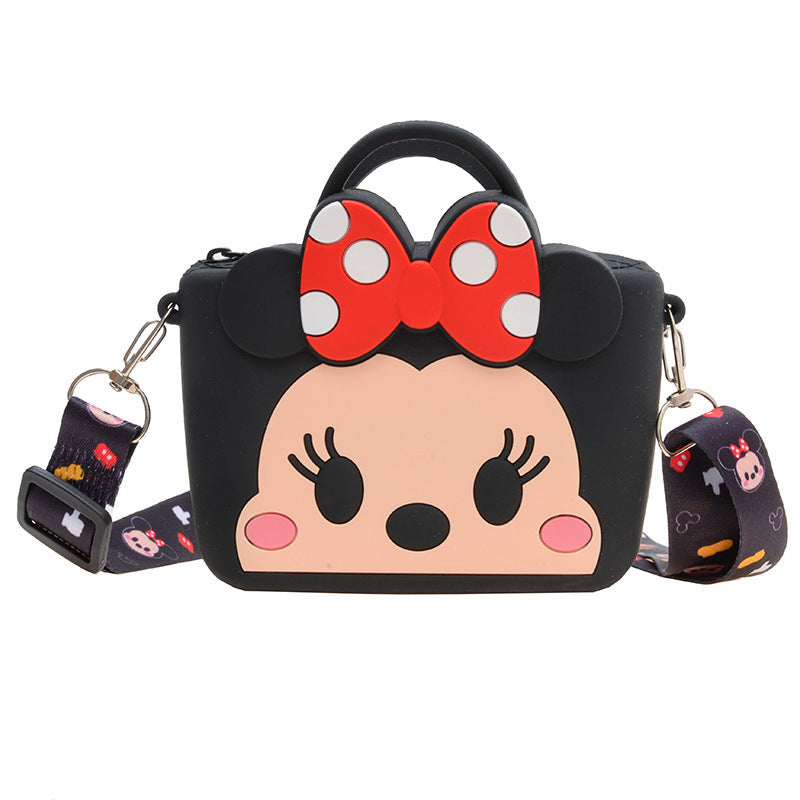 ကလေးဆီလီကွန်အိတ်အသစ် Cartoon Duck Shoulder Bag Cute Casual Creative Zipper Coin Crossbody Bag လက်ကား 