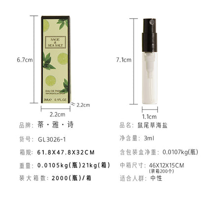 Internet celebrity with the same fragrance 3ml trial perfume women's perfume q version test tube perfume sample wholesale replacement for big-name perfume 