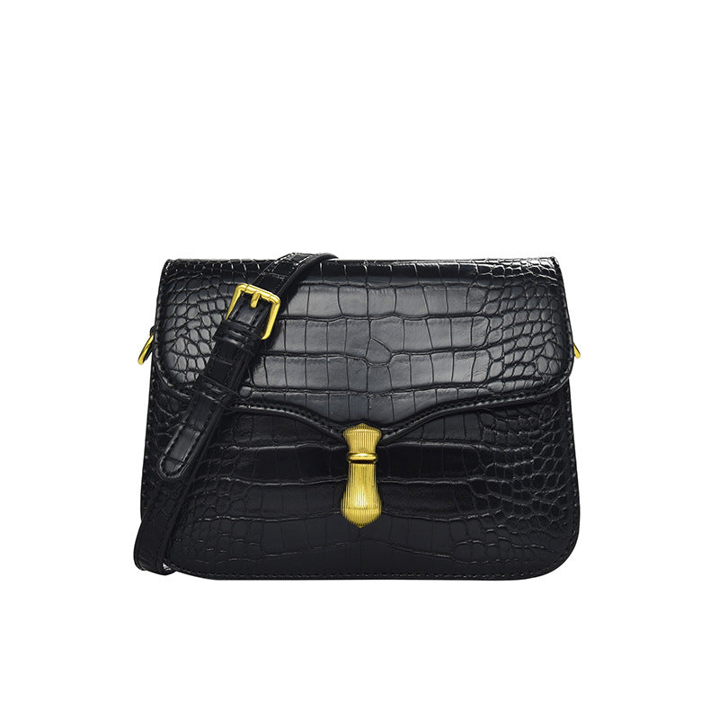 Crocodile pattern small square bag 2022 new retro fashion trend shoulder bag high-end bag niche crossbody bag for women