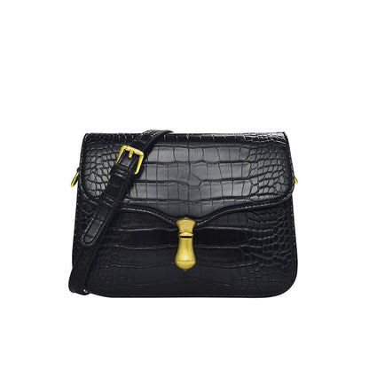 Crocodile pattern small square bag 2022 new retro fashion trend shoulder bag high-end bag niche crossbody bag for women